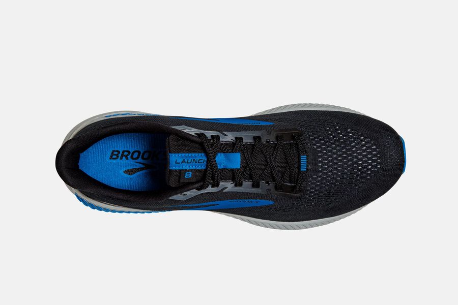 Brooks Launch Gts 8 Road Löparskor Herr - Svarta/Grå/Blå - 8103-QVSGF